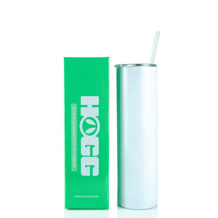 35oz Custom Green Glow Skinny Tumbler