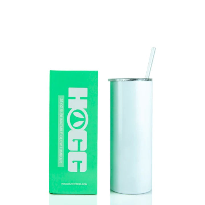 25oz Custom Green Glow Skinny Tumbler