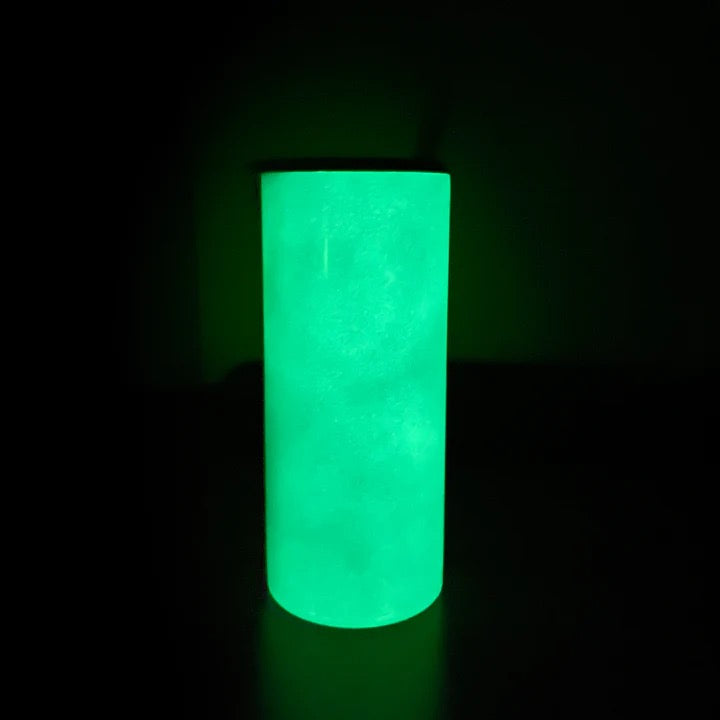 35oz Custom Green Glow Skinny Tumbler