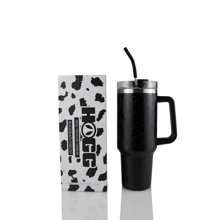 40oz Traveler Tumbler (Black Cheetah)